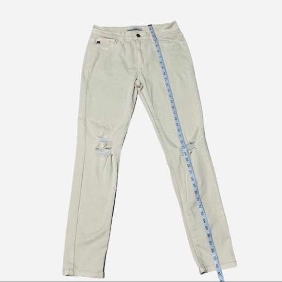Kancan Cream Color Distressed High Waist Skinny Jeans Size 28 - Picture 7 of 10